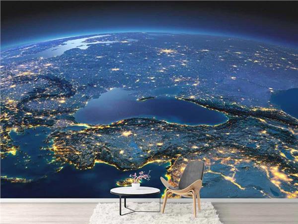 3 Boyutlu Uzay Türkiye Manzara 3D Duvar Kağıdı