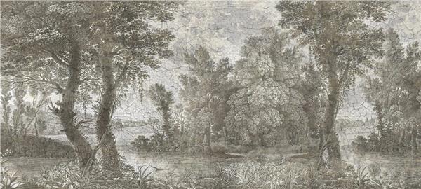 Vintage Ağaç Doğa Manzara Duvar Kağıdı