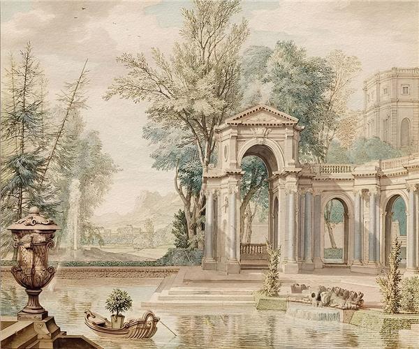 Antik Roma Kemerli Klasik Mimari Duvar Kağıdı