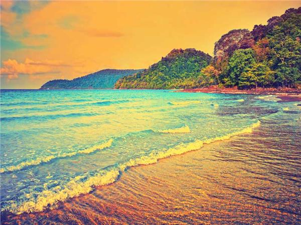Retro Deniz Manzara Duvar Kağıdı