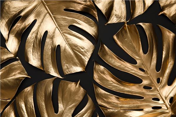 Yaprak Desenli Duvar Kağıtları Gold Yapraklı Duvar Kağıdı