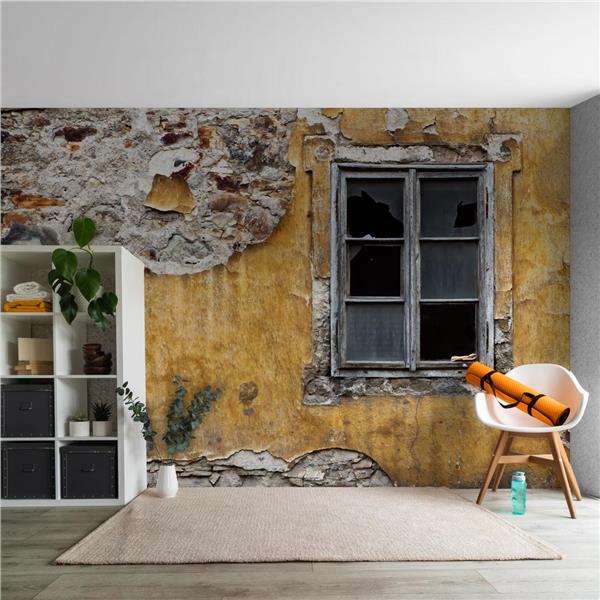 Eskitme Pencere 3D Özel Tasarım Duvar Kağıdı