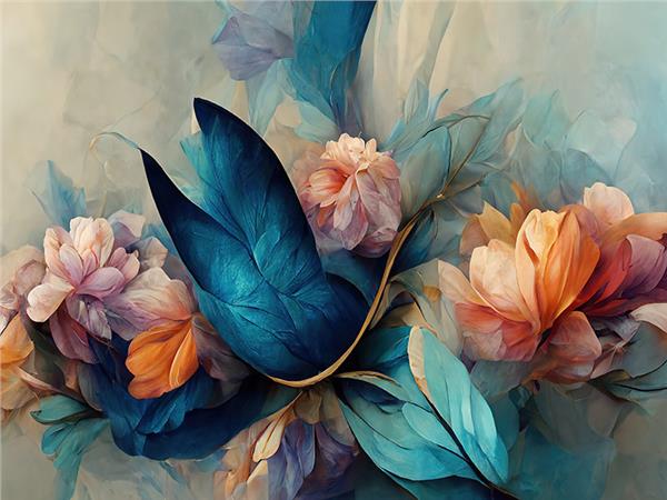 Floral Vintage Tasarım Duvar Kağıdı