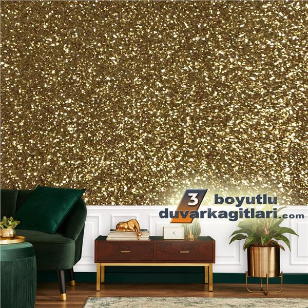Gold Parlak Simli Duvar Kağıtları Reflection RF_A337