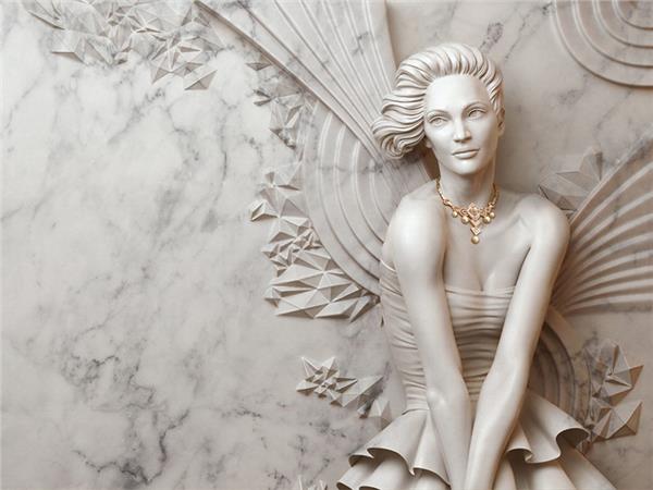 Güzel Kadın Relief Duvar Kağıdı