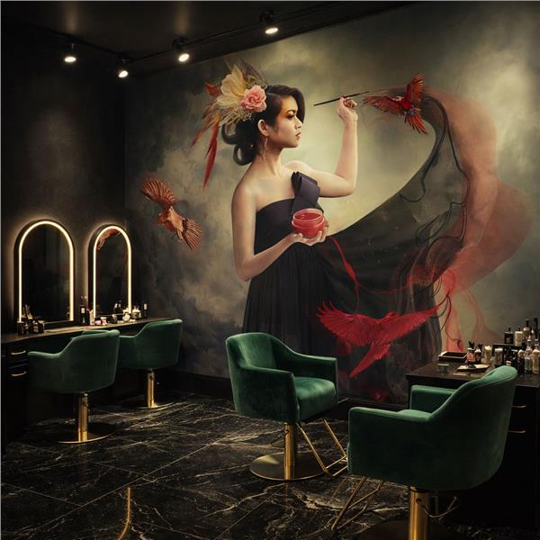 Sanatsal Güzellik Salonu Kadın Kuaförü Duvar Kağıdı