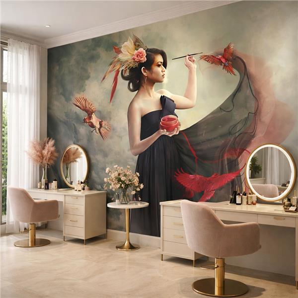 Sanatsal Güzellik Salonu Kadın Kuaförü Duvar Kağıdı