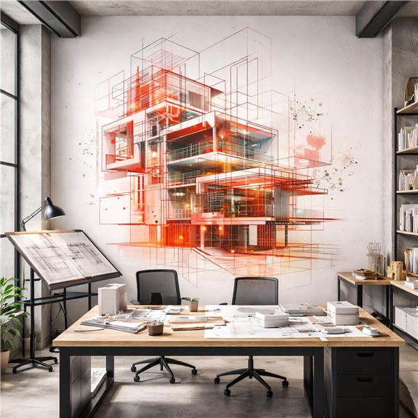 Mimarlık Ofisi Modern Proje Tasarım Duvar Kağıdı