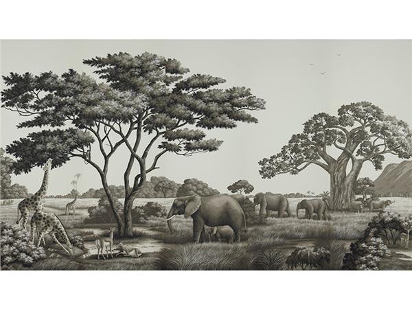 Monochrome Africa Tasarım Duvar Kağıdı