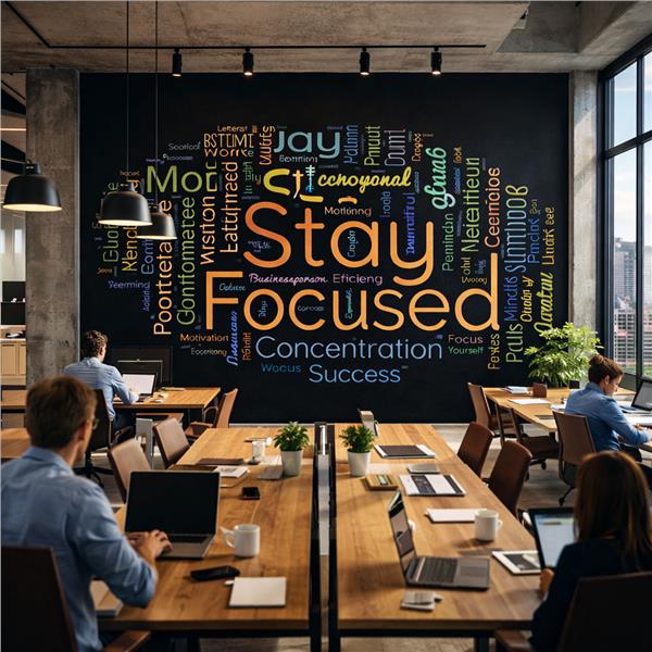 Focus ve Motivasyon Temalı Ofis Duvar Kağıdı