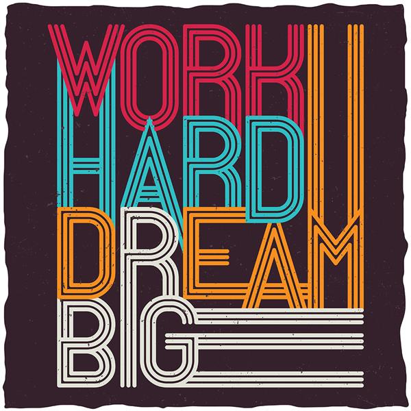 Work Hard Dream Big Motivasyon Ofis Duvar Kağıdı
