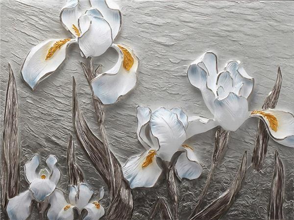 Relief Floral Tasarım Duvar Kağıdı