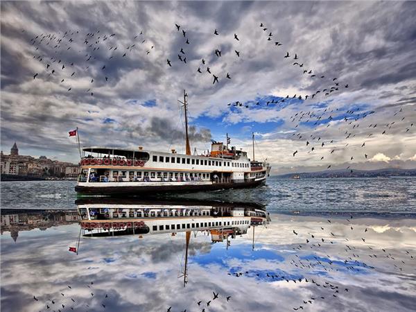 Ada Vapuru Şehir Manzara Duvar Kağıdı 0133
