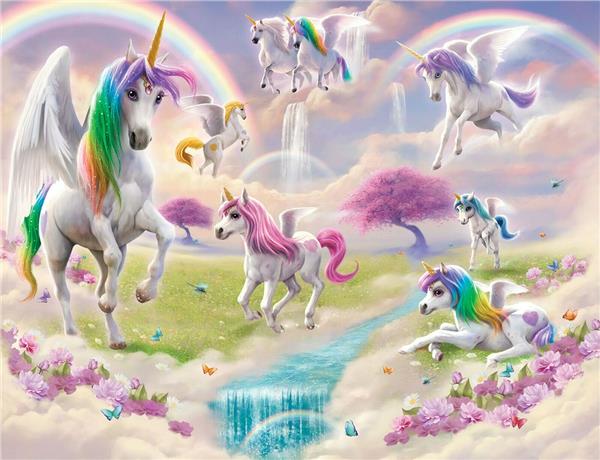 Unicorn Kız Çocuk Odası Duvar Kağıdı