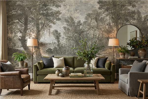 Vintage Ağaç Doğa Manzara Duvar Kağıdı