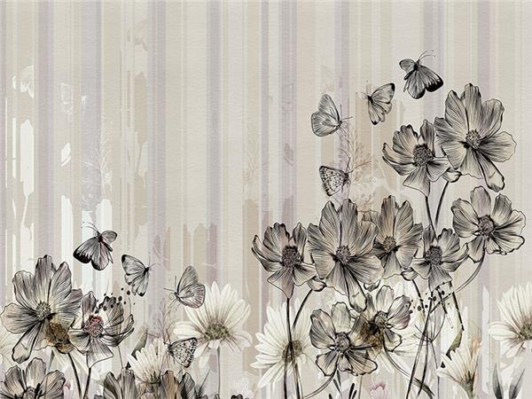 Vintage Floral Tasarım Duvar Kağıdı