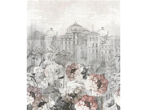 Vintage Floral and City Tasarım Duvar Kağıdı