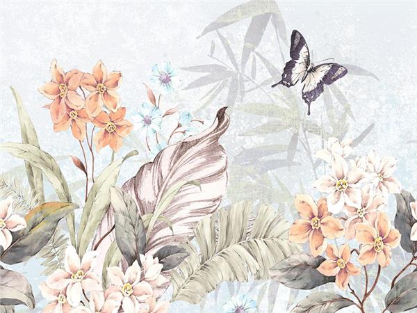 Vintage Floral ve Tasarım Duvar Kağıdı