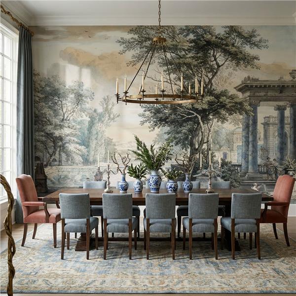 Antik Roma Manzara Duvar Kağıdı | Klasik Sütunlu Mimari Desenli Duvar Kağıdı | Derinlik Etkili Duvar Kağıdı