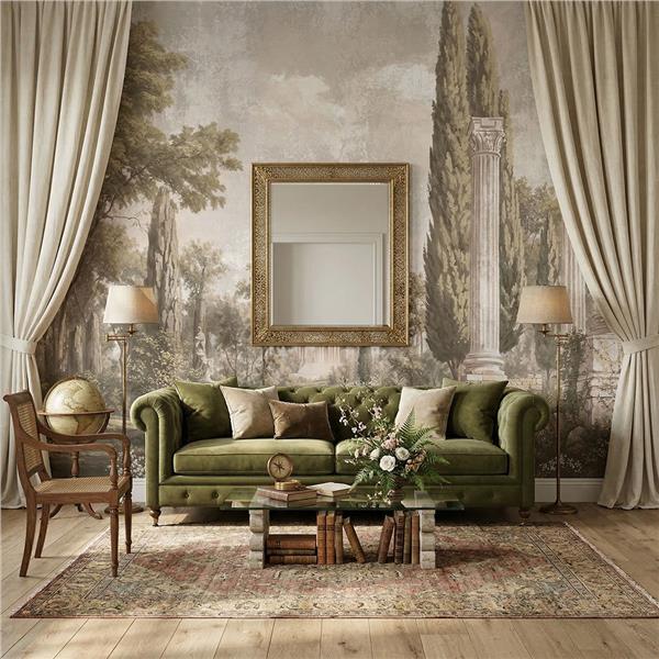 Antik Roma Sütunlu Duvar Kağıdı | Klasik Mimari Desenli Duvar Kağıdı |