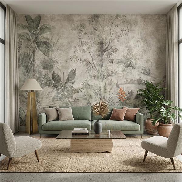 Botanik Duvar Kağıdı | Yaprak Desenli Duvar Kağıdı | Doğal Görünümlü Duvar Kağıdı