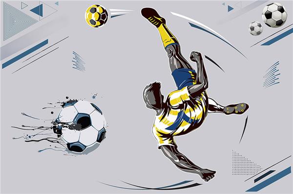 Futbolcu Figürlü Çocuk Odası Duvar Kağıdı | Futbol Temalı Çocuk Odası Duvar Kağıdı | Spor Duvar Kağıdı