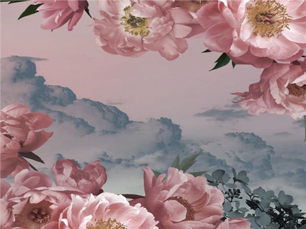 3D Pembe Çiçek Duvar Kağıdı