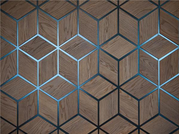 Ahşap Geometrik Desen 3D Duvar Kağıdı