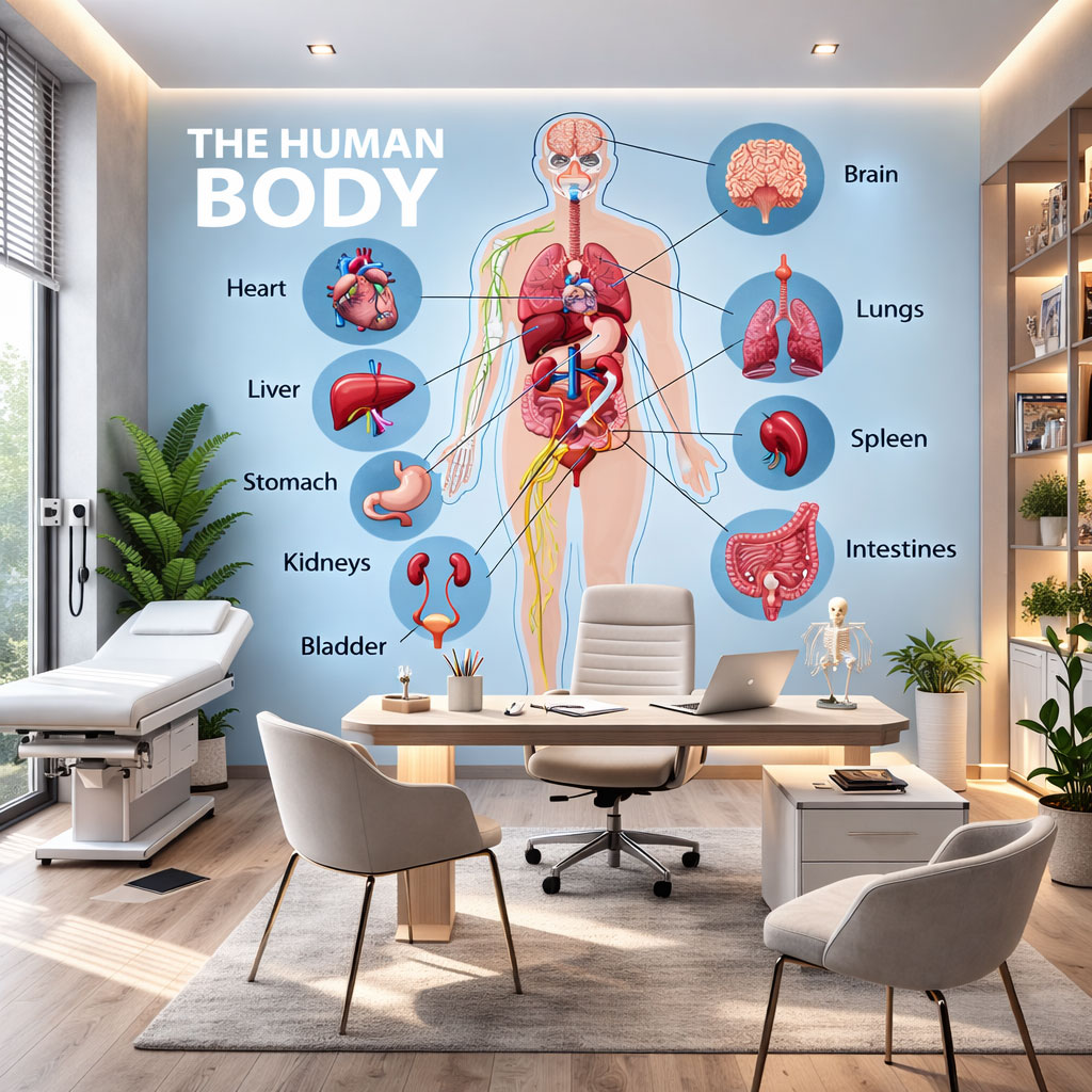 İnsan Vücudu Anatomi Eğitici Hastane Duvar Kağıdı