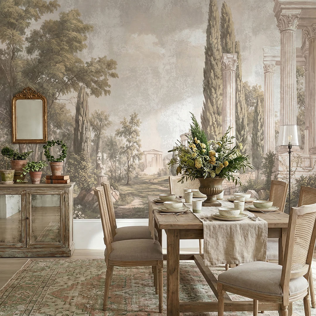Klasik Mimari Desenli Duvar Kağıdı